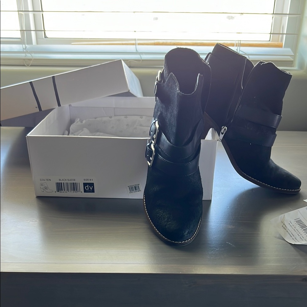 Black Ankle Boots with Buckle by DV by Dolce Vita